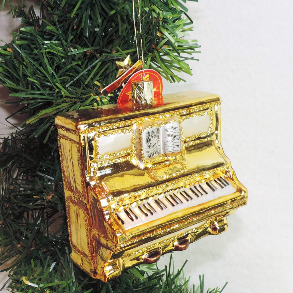 Weihnachtsornament KLAVIER goldfarben Christbaum Ornament