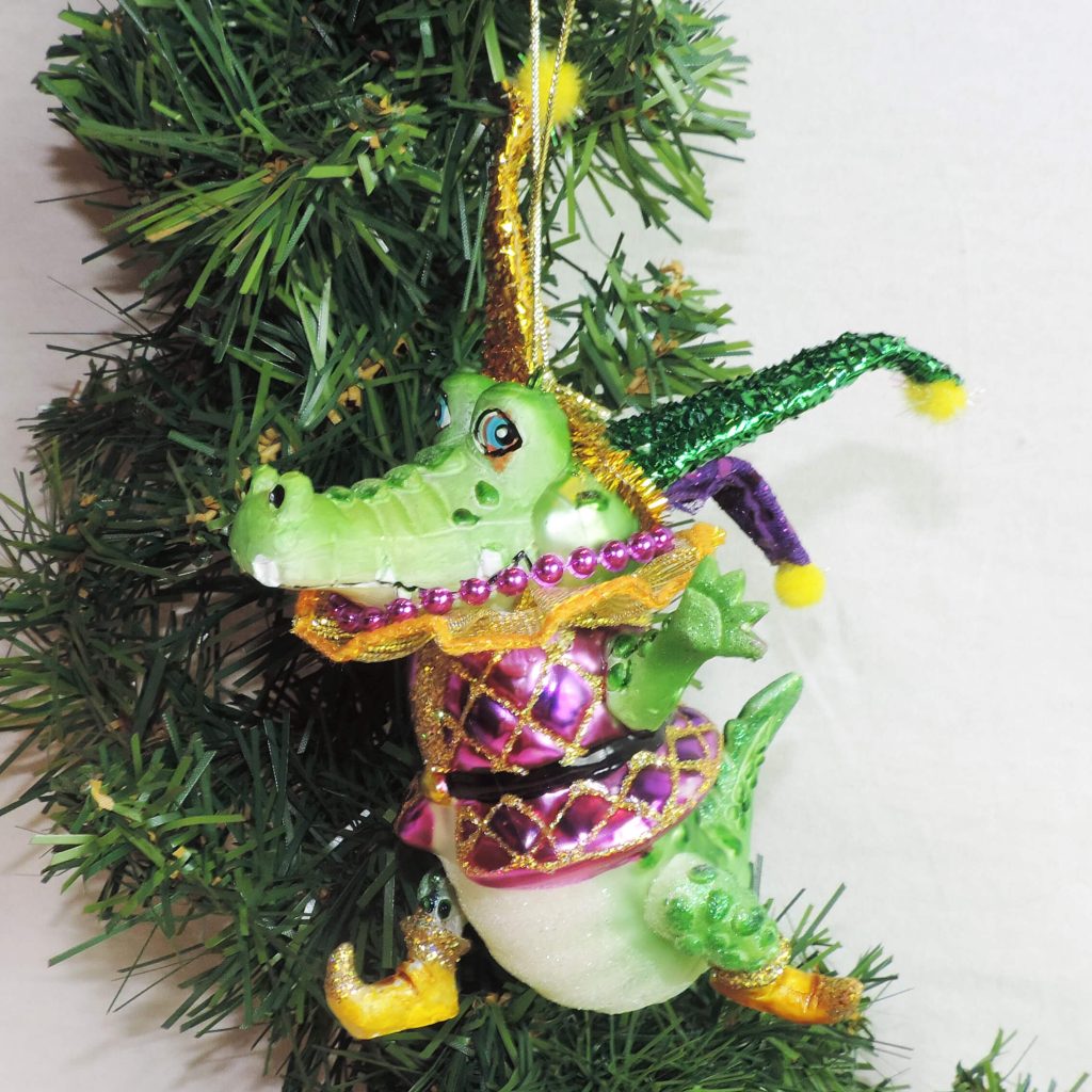 Weihnachtsornament MARDI GRAS Aligator Christbaum Ornament