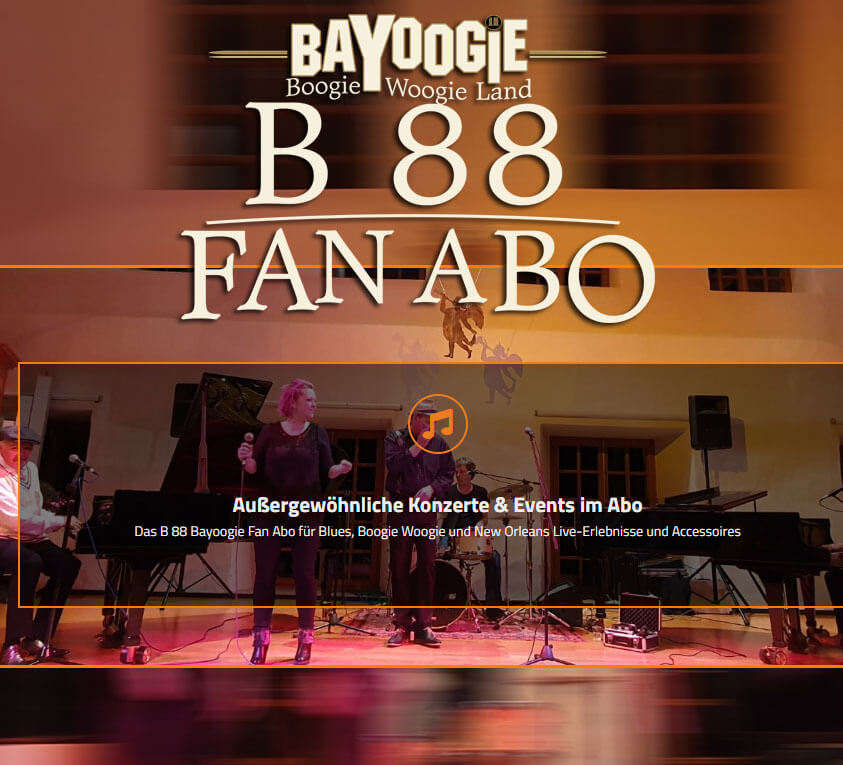 B88 ~ Bayoogie Fan Abo
24,95 incl. MWST für 1 Jahr