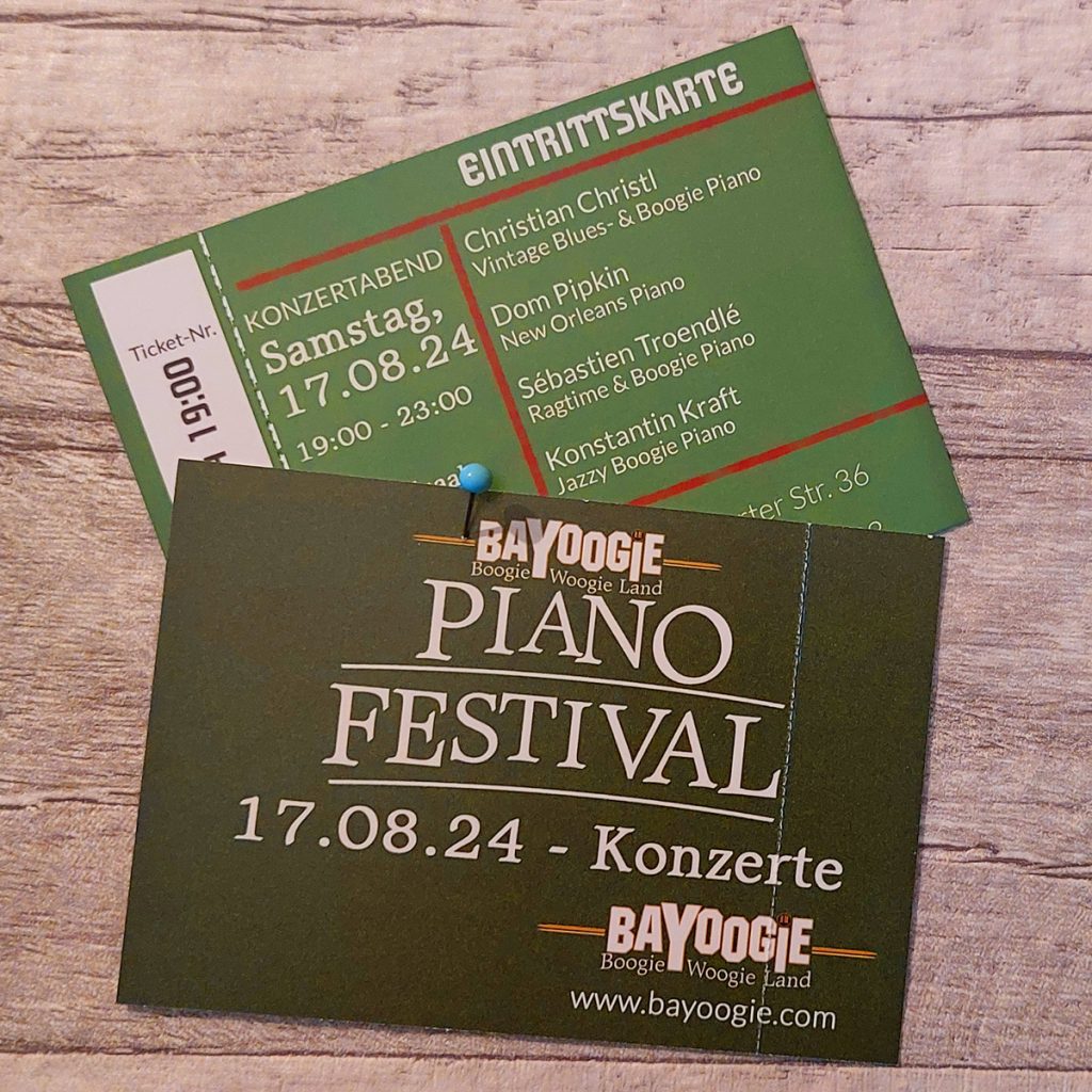 Konzert Tickets
Bayoogie Piano Festival 2024
17.08.24 D-Moers - Schloß Lauersfort